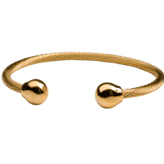 317 Professional Steel Twist Gold Sabona bracelet magnétique en acier inoxydable 
