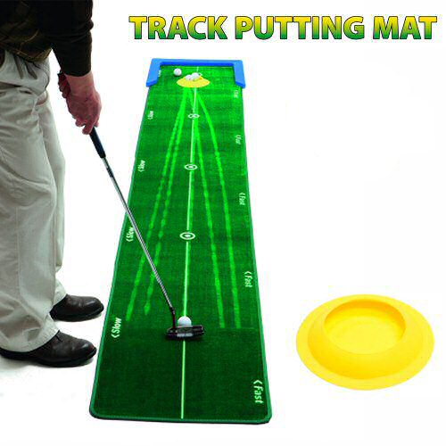 tapis de practice putt, tapis de putt Track, Tapis de putting Track simule l'herbe authéntique, balle golf laisse une trace de son passage
