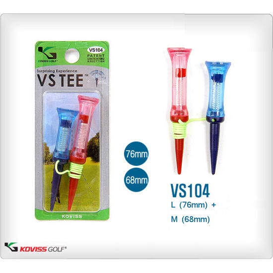 VS TEE  spring golf tee with 360 degree rotation designed  for drivers woods