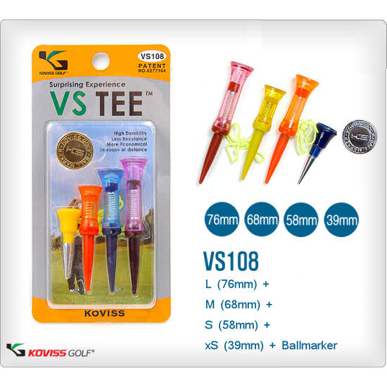 3 VS TEE  spring golf tee designed  for drivers woods & xS TEE acts as IRON TEE or as an anchor
