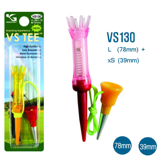 VS TEE  spring golf tee designed  for drivers woods & xS TEE acts as IRON TEE or as an anchor