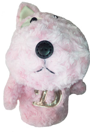 wood head cover dog pink