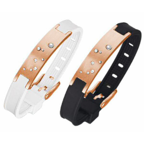 magnetic bracelet bio-energetic accessory features the advantage of a powerful magnet negative ions and a germanium stone