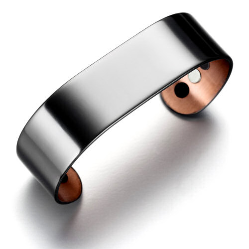 Lunavit Bracelet Harmony Black Chrome copper bracelet, bio-energetic accessories features advantage of germanium, negative ions, far infrared & powerful magnets incorporated in a copper bracelet