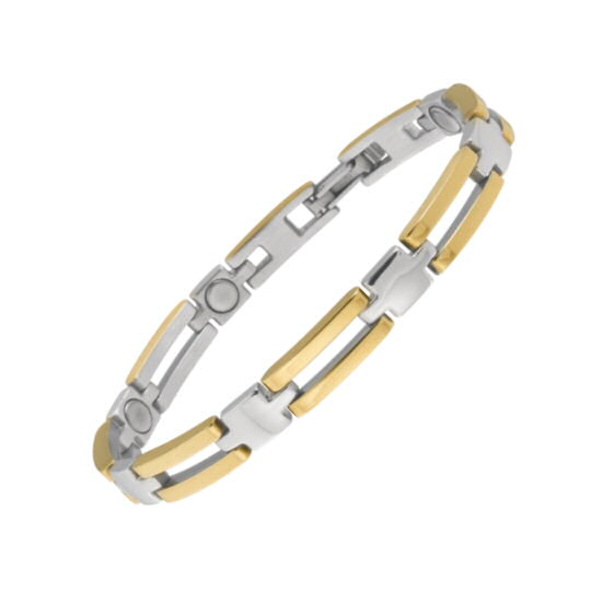 329 Executive Slim Bar Duet Sabona bracelet magnétique en acier inoxydable 