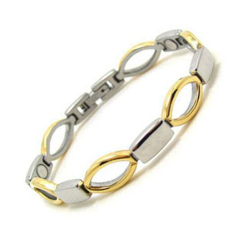 331 Bracciale Magnetico Sabona Executive Designer Duet finitura lucida e parzialmente placcato d'oro 