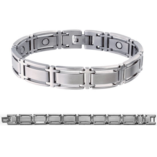 347 Executive Symmetry Silver Sabona bracelet magnétique en acier inoxydable 