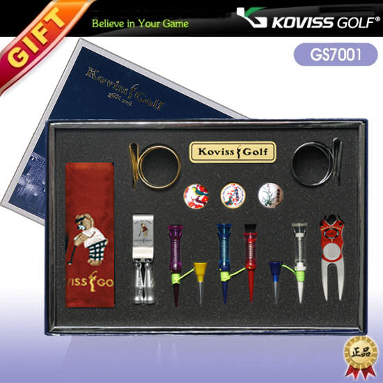 Golf set regalo: VS TEE da golf, marca palline & clip magnetico scapre/cap, divot tool, porta golf tee & porta pallina